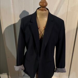 Banana Republic Navy Long Blazer
